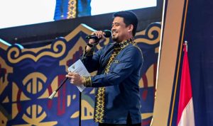 Gubernur Sumatera Utara (Sumut) Bobby Nasution di Pembukaan Rakernas APEKSI XVIII yang diselenggarakan di Grand City Hall, Kota Medan, Rabu (1/7/2026) malam.