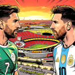 R Mahrez dan Messi akan adu kecerdasan saat Aljazair bertemun Argentina dalam penyisihan Grup J Piala Dunia 2026. Foto; kitamedan/AI