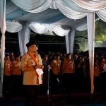 Gubernur Sumut Bobby Nasution menghadiri Jambore Daerah (Jamdasu) XI Gerakan Pramuka Sumut Tahun 2026, pada acara Upacara Api Unggun di Bumi Perkemahan Sibolangit, Sabtu (11/7/2026) malam.