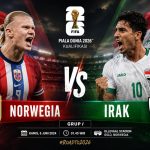 Preview head to head Norwegia versus Irak di Grup I Piala Dunia 2026. (ChatGpt Dok)