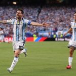 Lionel Messi selebrasi ketika hattrick kandaskan Aljazair. Skor akhir 3-0. (Ist)