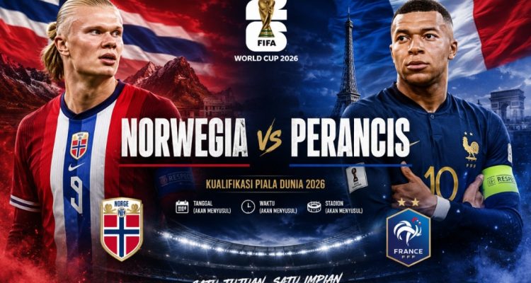 Perancis akan berhadapan dengan Norwegia di Grup I Piala Dunia 2026. (Kitamedan.com)