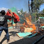 Sarang narkoba di area perkebunan dengan pengamanan sejumlah CCTV digerebek polisi di Sei Mencirim, seluruh barak rata dibumihanguskan, Kamis (9/7/2026).