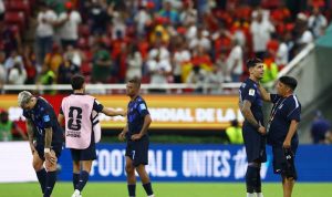 Pemain Timnas Uruguay terlihat bersedih usai kalah 0-1 dari Spanyol di laga terakhir penyisihan Grup H Piala Dunia di Stadion Guadalajara, Sabtu (27/6/22026). Uruguay gagal melaju ke babak 32 besar. Foto: Reuters Pemain Timnas Uruguay terlihat bersedih usai kalah 0-1 dari Spanyol di laga terakhir penyisihan Grup H Piala Dunia di Stadion Guadalajara, Sabtu (27/6/22026). Uruguay gagal melaju ke babak 32 besar. Foto: Reuters
