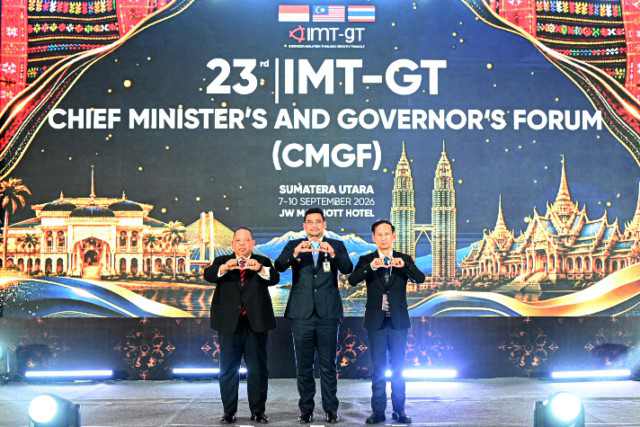 Gubernur Sumatera Utara Bobby Afif Nasution didampingi sejumlah OPD memimpin Chief Ministers’ and Governors’ Forum (CMGF) IMT-GT ke-32 di Lantai 2 Ballroom JW Marriott Hotel Medan, Rabu (9/9/2026).